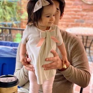 Tahari 3-6mo Comfy Big Bow 2 piece